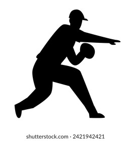 Baseball Players set flat illustrations