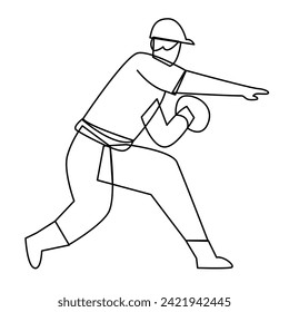 Baseball Players set flat illustrations