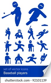 baseball players set icon vector illustration isolated on white background