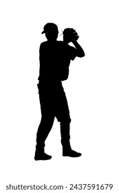 baseball players silhouettes of sports people vector