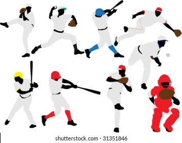 baseball players vector