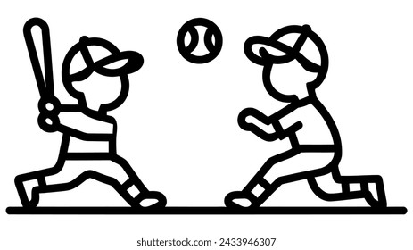 baseball players vector illustration on white background.