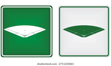 Baseball-Spielfeld-Zeichen. Vektorgrafik	