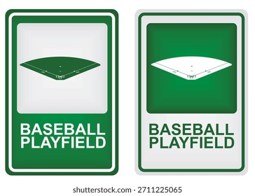Letrero del campo de juego de béisbol. Ilustración vectorial	