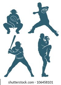 Baseball Positions - Vector Illustration