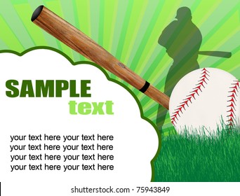 Baseball poster with space for your text, vector illustration