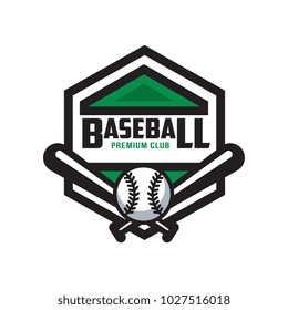 Baseball premium club logo template, design element for, badge, banner, emblem, label, insignia vector Illustration on a white background