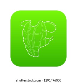 Baseball protect icon green vector isolated on white background