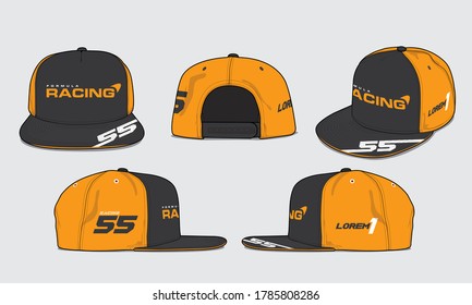 Baseball Racing Cap Vector Template Sports Apparel