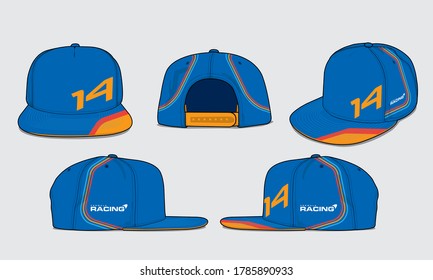 baseball racing cap vector template sports apparel