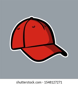 baseball red hat logo icon vector asset