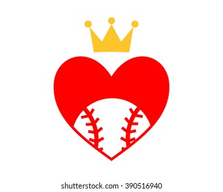 baseball red love heart image