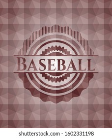 Baseball red seamless geometric emblem.