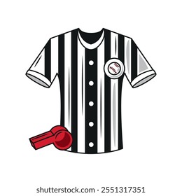 Icono de la camiseta del árbitro de béisbol aislado