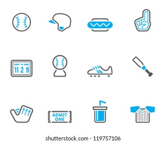 Baseball related icon series in duo tone color style