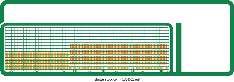 Baseball Reserve Bench Icon. Flat Color Design. Vector Illustration.