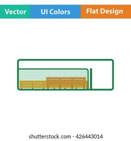 Baseball reserve bench icon. Flat design. Vector illustration.