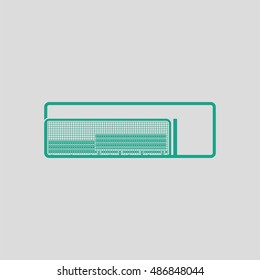 Baseball reserve bench icon. Gray background with green. Vector illustration.