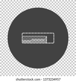 Baseball reserve bench icon. Subtract stencil design on tranparency grid. Vector illustration.