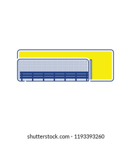 Baseball reserve bench icon. Thin line design. Vector illustration.