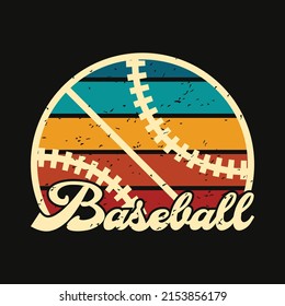 Baseball - Retro Baseball T-shirt Design.