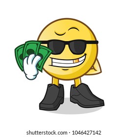 baseball rich mascot vector cartoon illustration