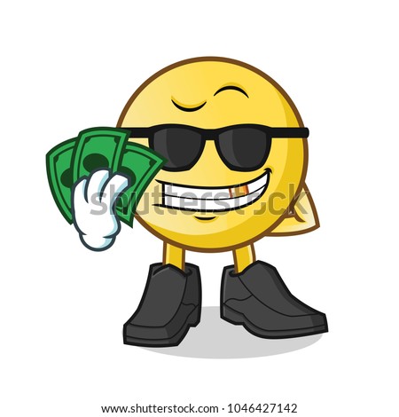 baseball rich mascot vector cartoon illustration