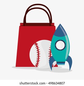 Baseball and rocket toy and game design