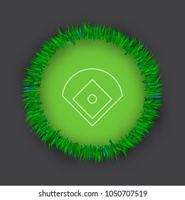baseball round grass frame - game field icon