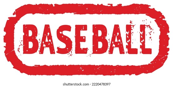 A baseball rubber ink stamp set over a white background