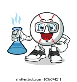 baseball scientists mascot vector cartoon illustration