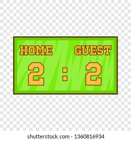 Baseball score board icon in cartoon style isolated on background for any web design 