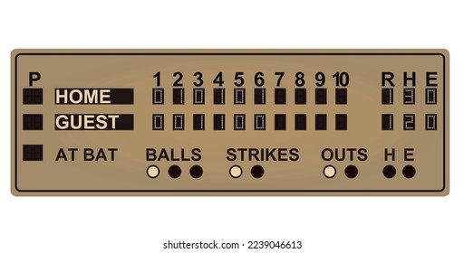 Baseball score board. vector illustration