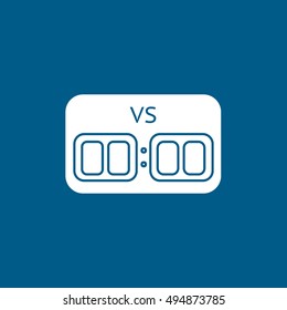 Baseball Score Flat Icon On Blue Background