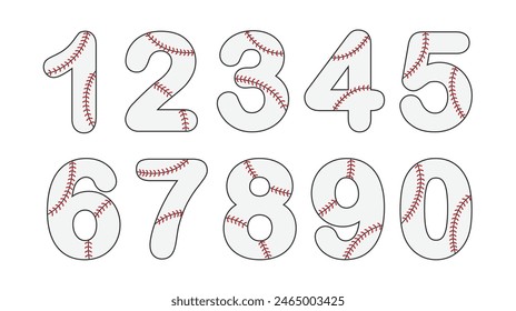 Baseball score uniform number 0-9 collection.