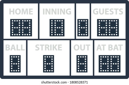 Baseball Scoreboard Icon. Flat Color Design. Vector Illustration.