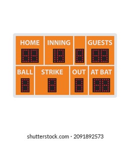 Baseball Scoreboard Icon. Flat Color Design. Vector Illustration.