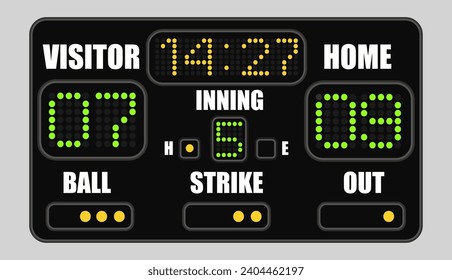 Baseball scoreboard Icon on grey background