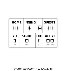 Baseball scoreboard icon. Thin line design. Vector illustration.