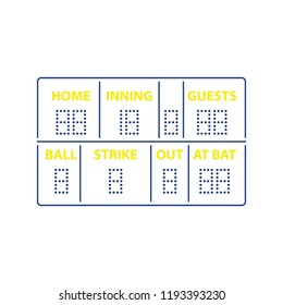 Baseball scoreboard icon. Thin line design. Vector illustration.
