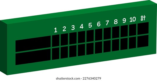 Baseball scoreboard isolated vector illustration.