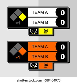 baseball scoreboard in TV vector illustration