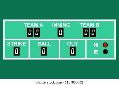 baseball scoreboard vector illustration