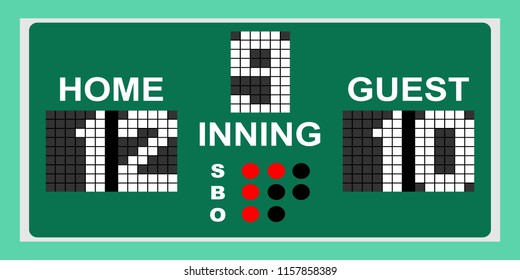 Baseball Scoreboard Vector Illustration