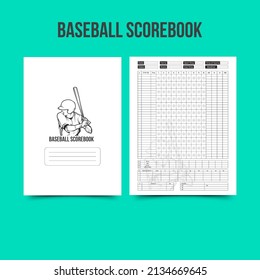 Baseball Scorebook for KDP Interior. Printable organizer, planner, notebook, mood diary.
