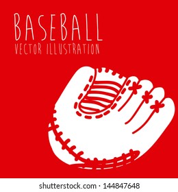 baseball seal over red background vector illustration