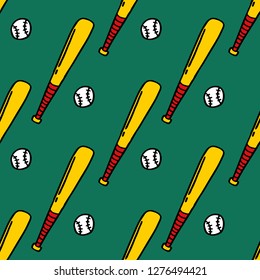baseball seamless doodle pattern