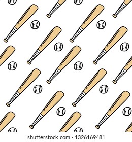 baseball seamless doodle pattern