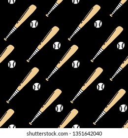 baseball seamless doodle pattern