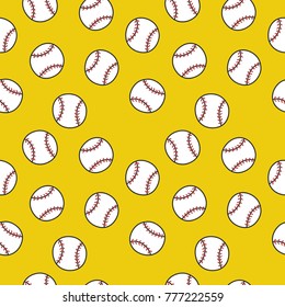 baseball seamless doodle pattern
